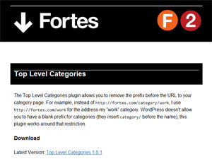 URLにcategoryを表示させないプラグイン - Top Level Categories URLにcategoryを表示させないプラグイン - Top Level Categories